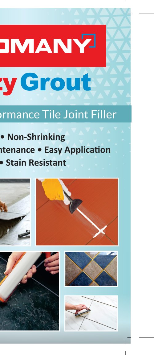 Somany Ezy Grout shade card cover: high performance tile joint filler