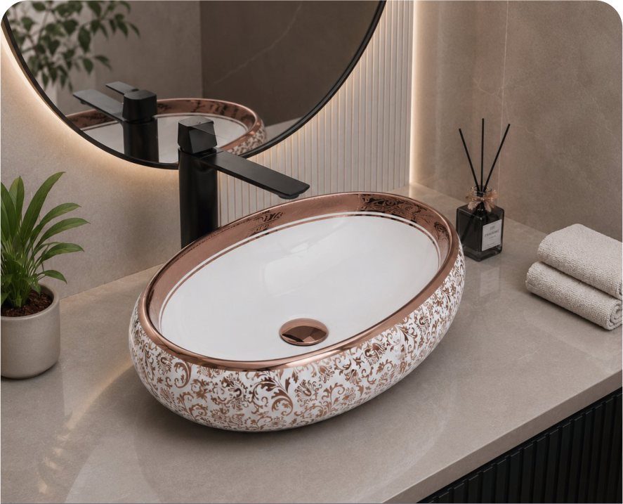 OVAL-2049 table-top wash basin from the Oval series