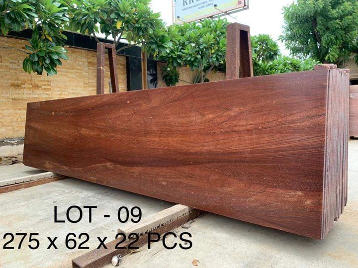 Wood-grain sandstone slabs, lot 09: 275 × 62 cm, 22 pieces